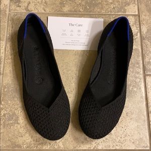 Rothy’s Black Honeycomb Print Flats Like New
